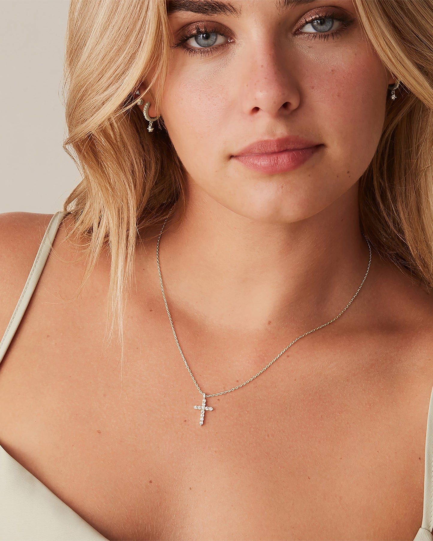 Cubic Zirconia Cross Pendant