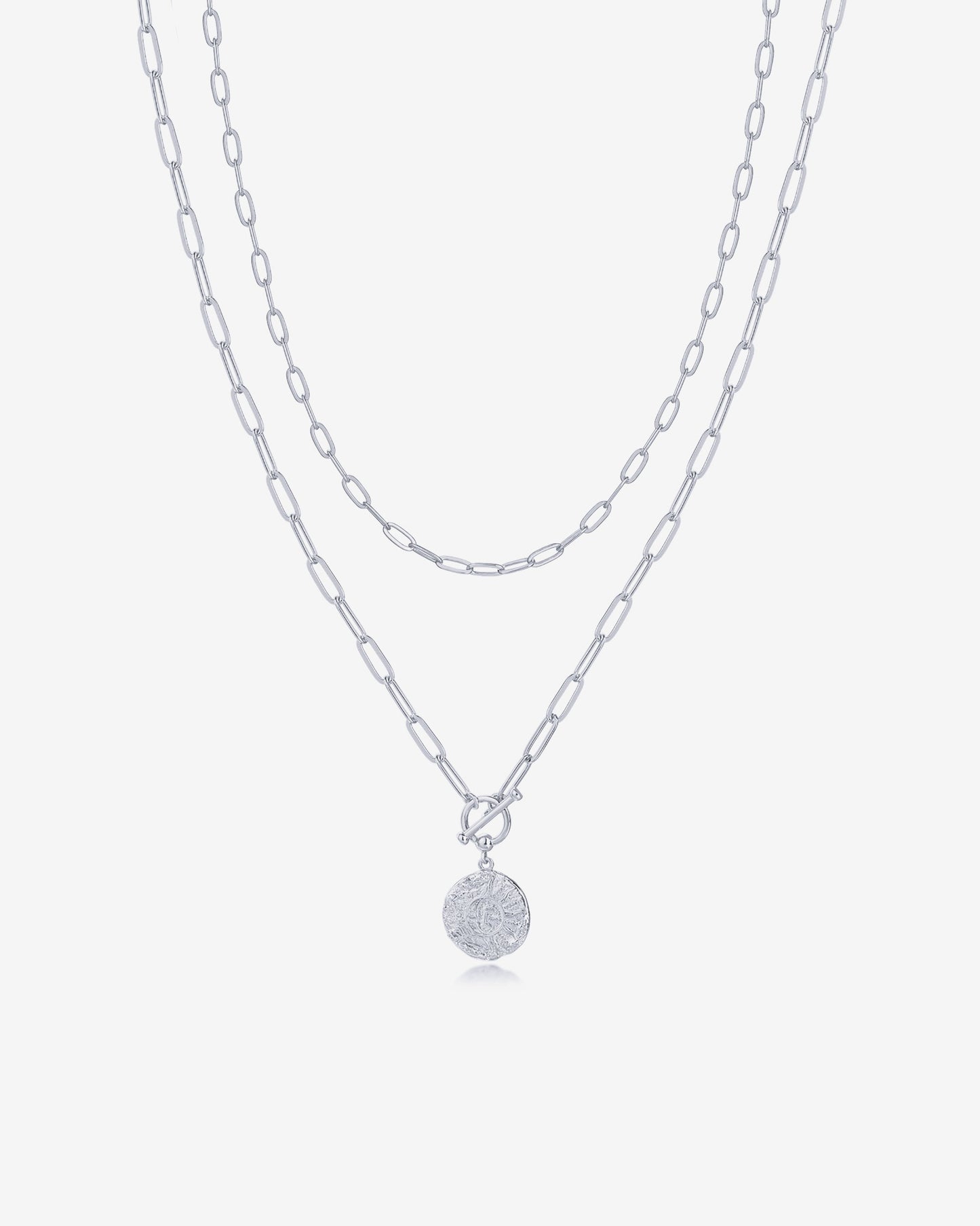 Layered Pendant Paperclip Necklace