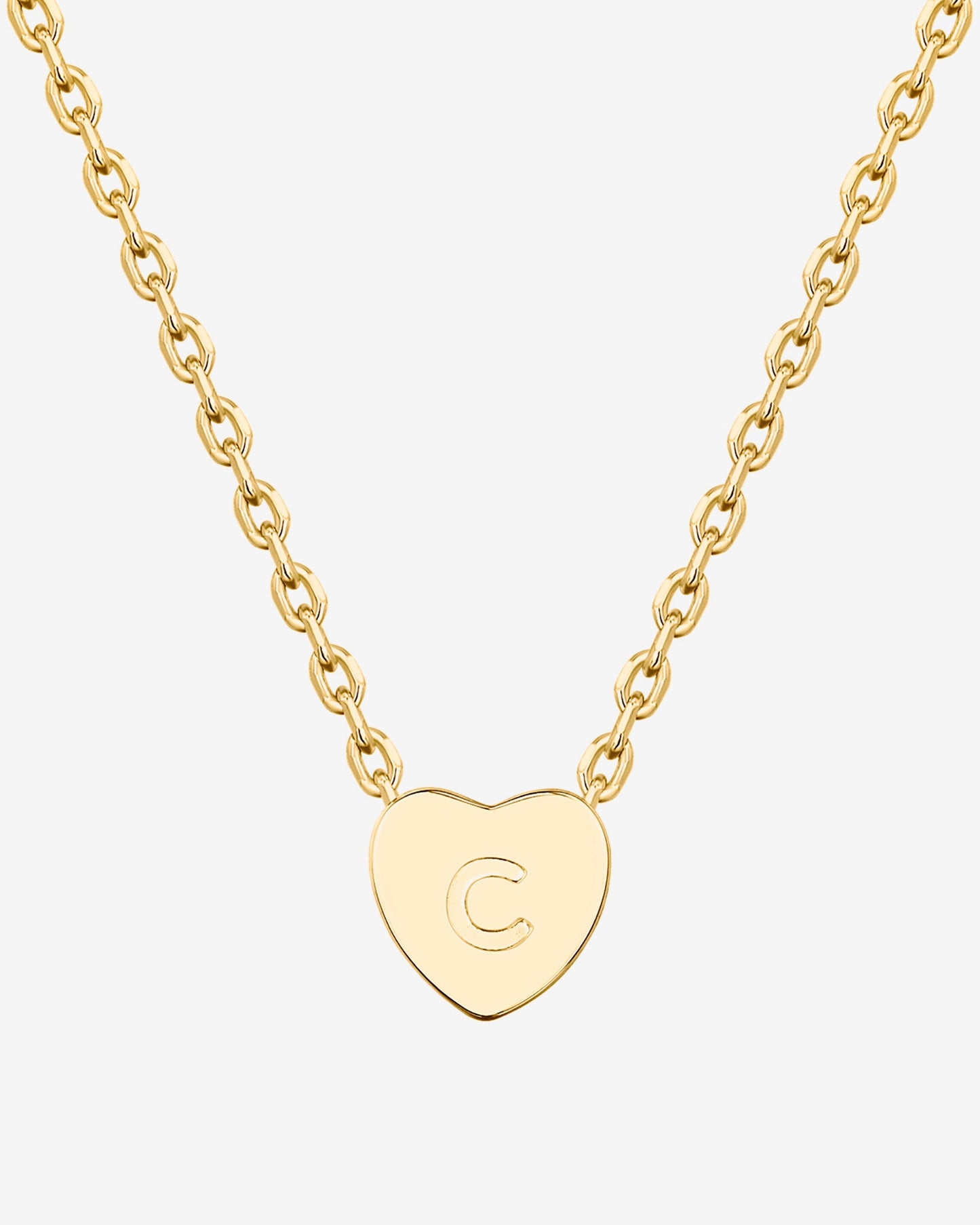 Dainty Heart Initial Necklace